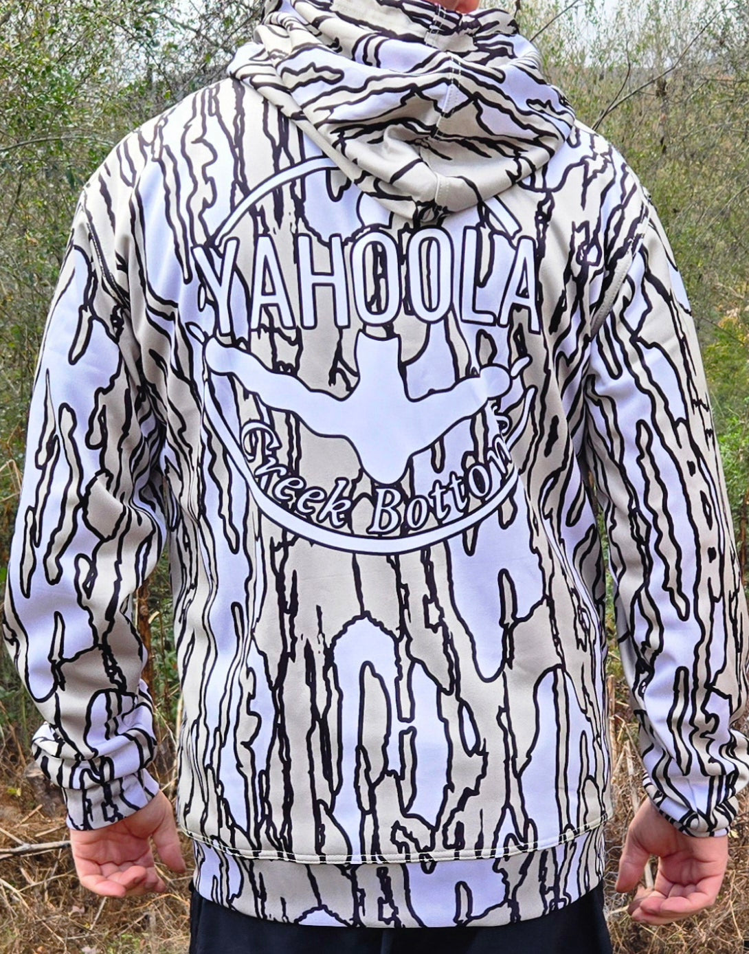 Tree bark camo hoodie