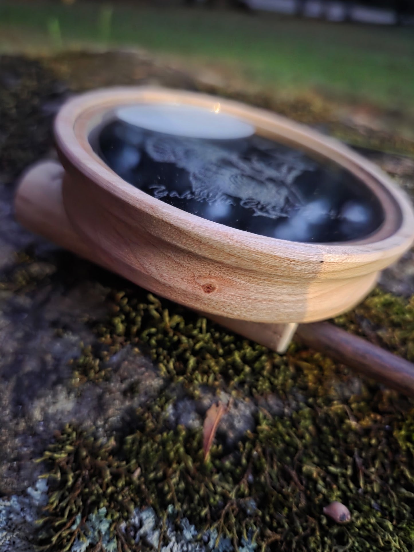 3.5" Cherry Pot, Etched Glass over Acrylic