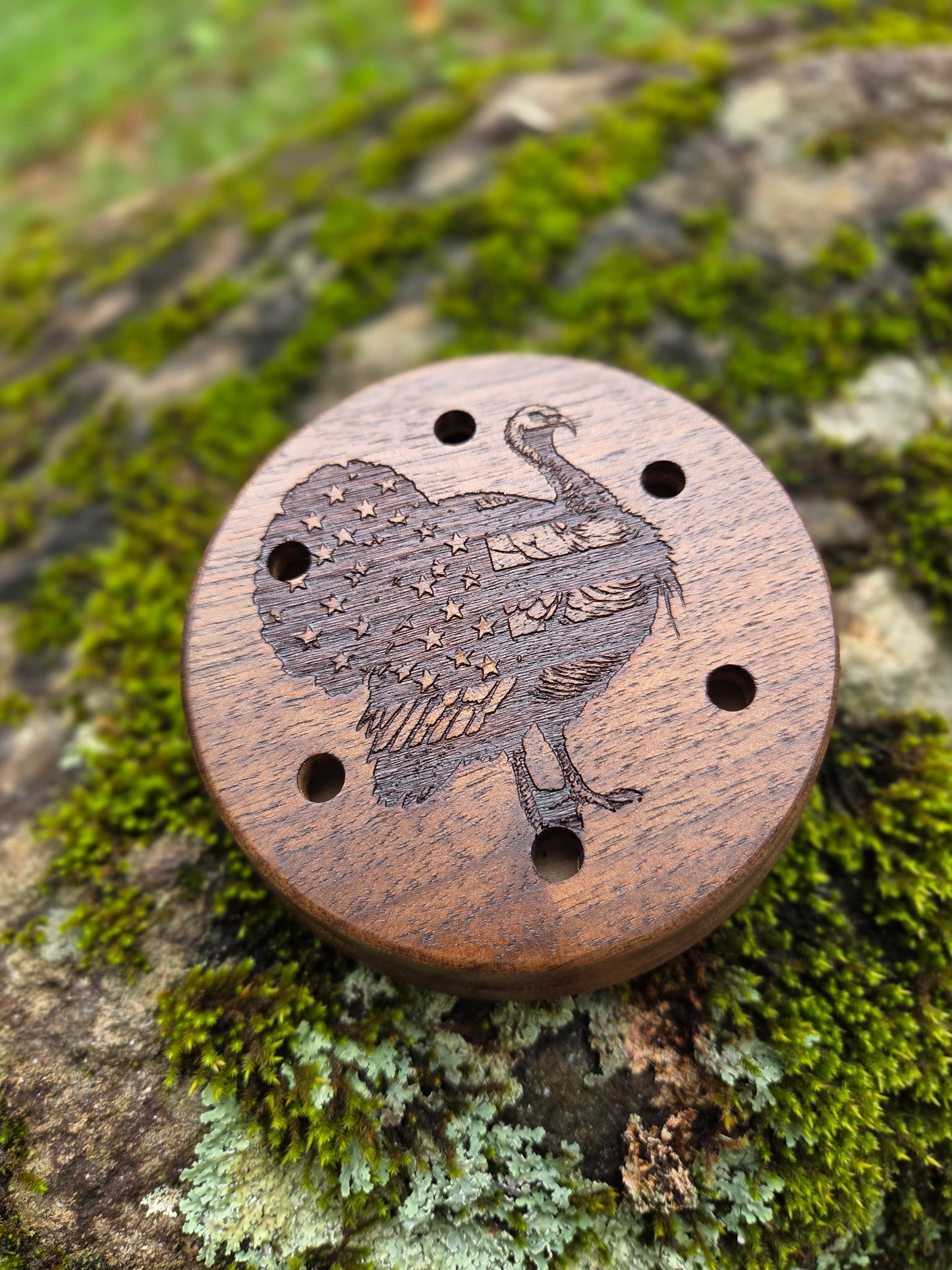 3.5" Walnut Etched Crystal over Maple