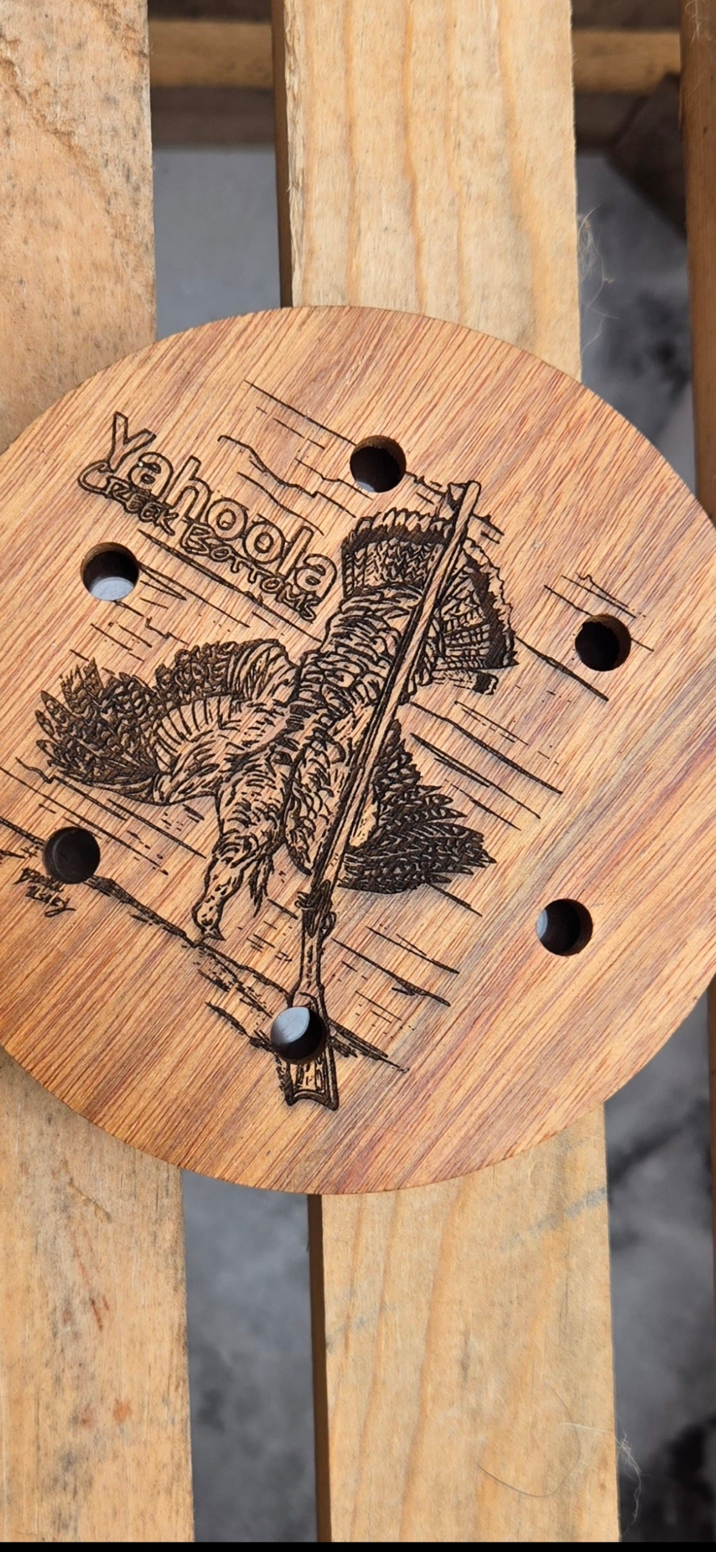 3.5" Etched Copper Gobbler white oak