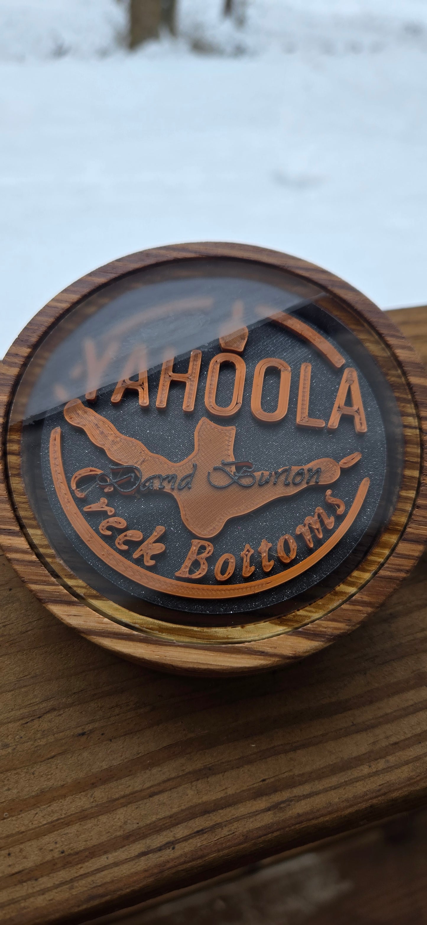 3.5" zebrawood Glass over PLA