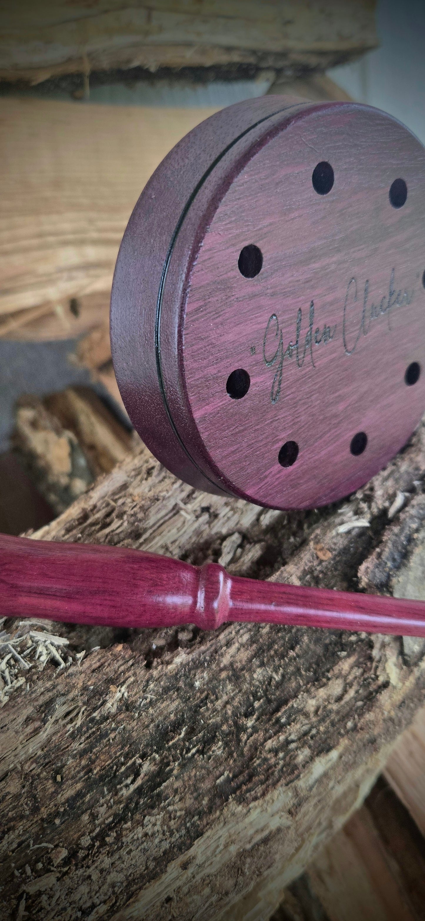 Golden Clucker purple heart pot
