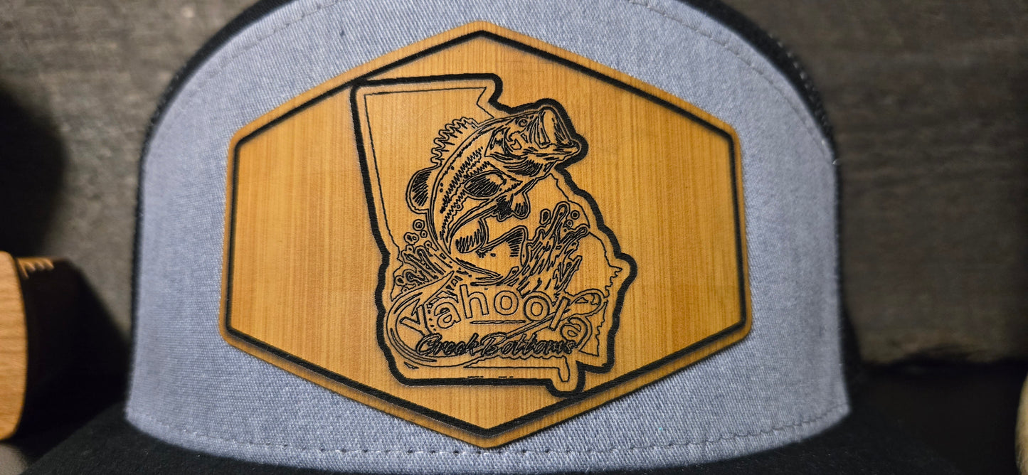Black and Gray Richardson 7 panel ycb Fishing patch