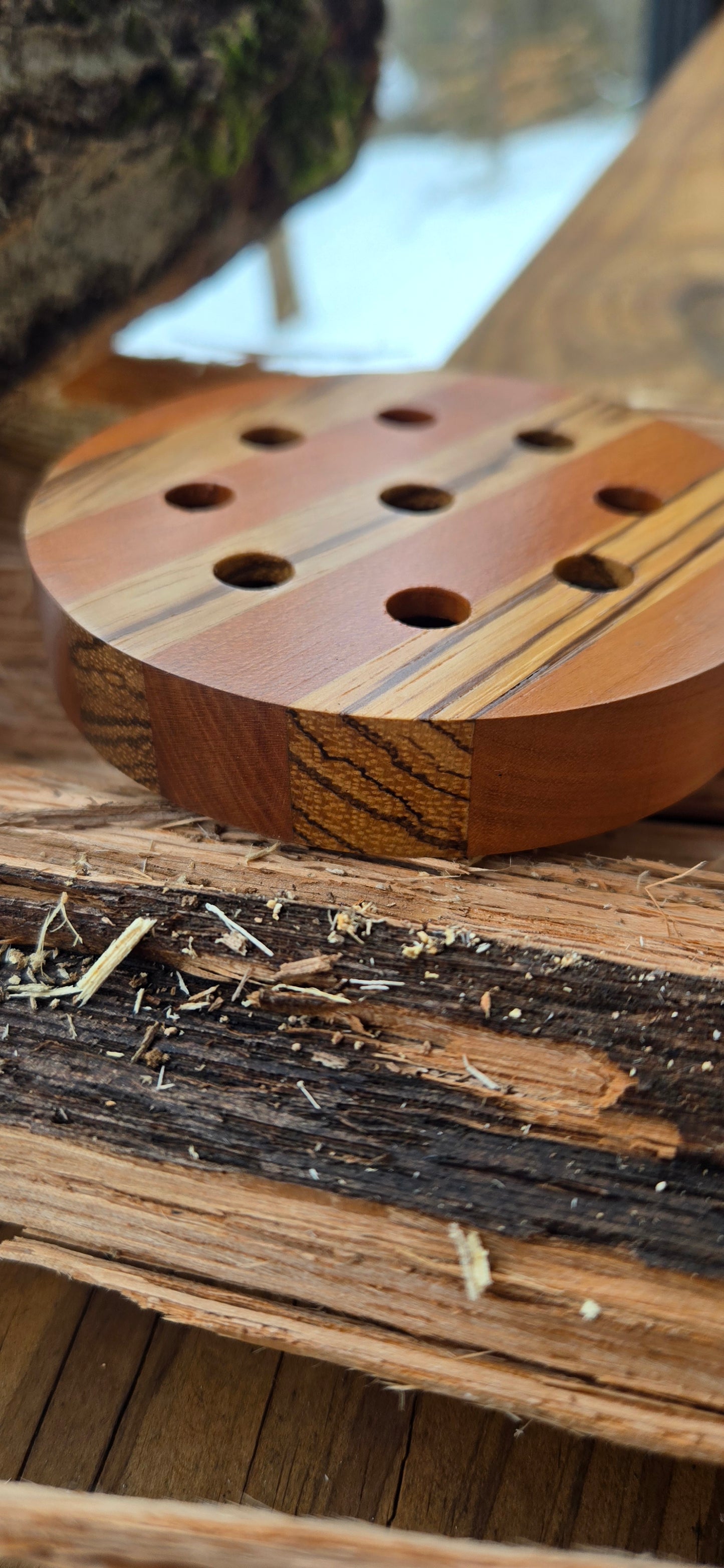 3.5" Laminate Zebrawood pot