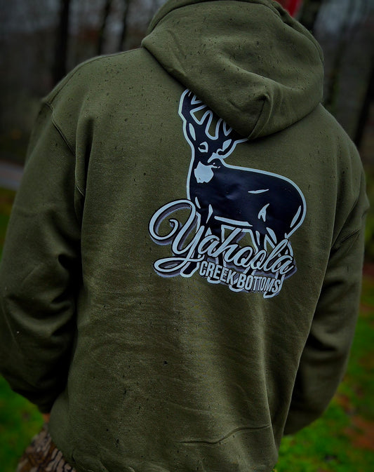 Ycb Deer logo Army green hoodie